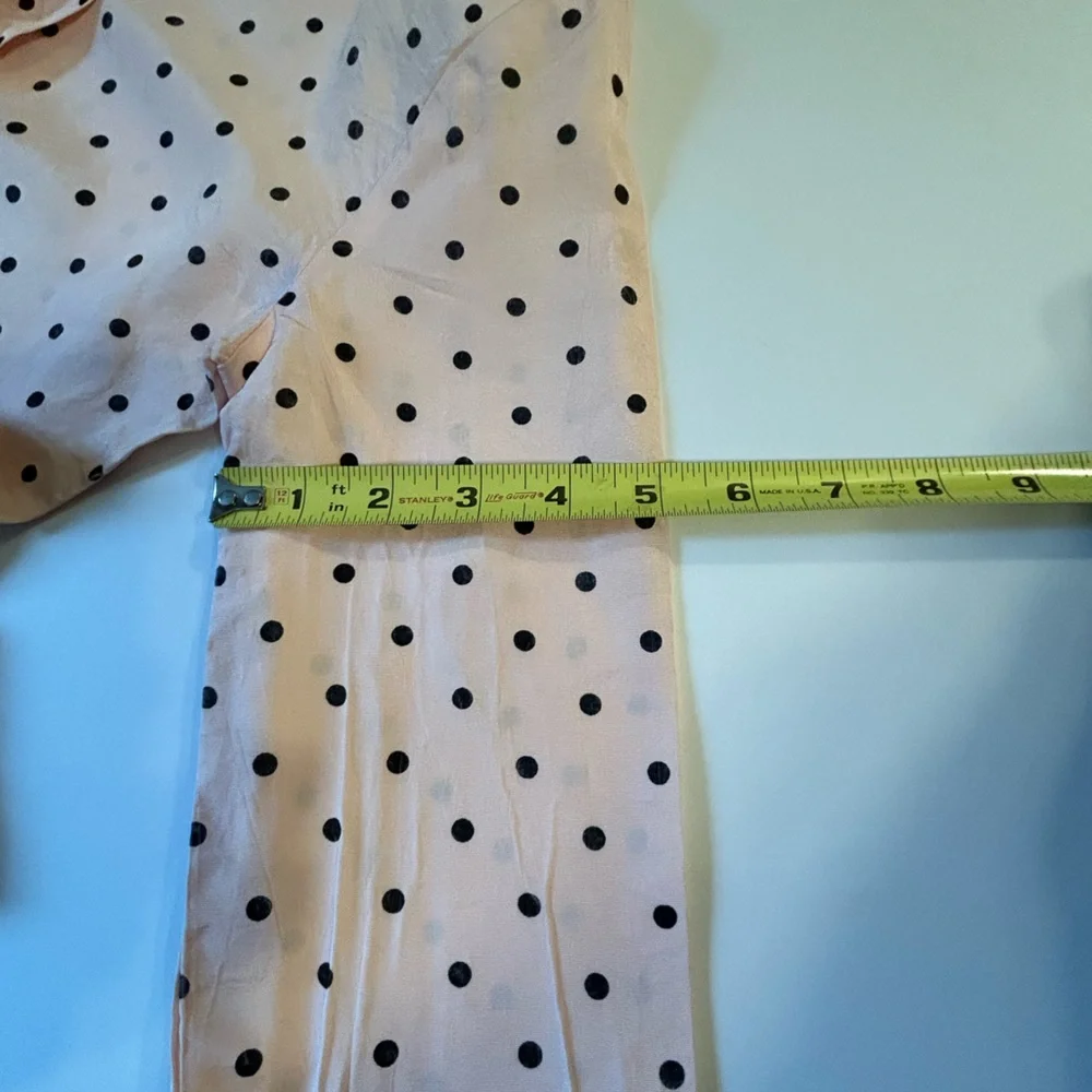 Vintage 80s Jazz Girls Polka Dot Peplum Dress Pink Black Long Sleeve Retro Party